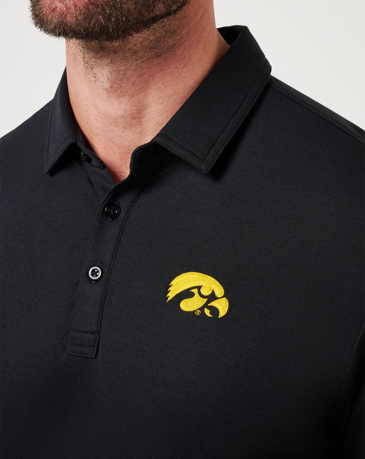 Iowa School Pride Polo Black | Travis Mathew