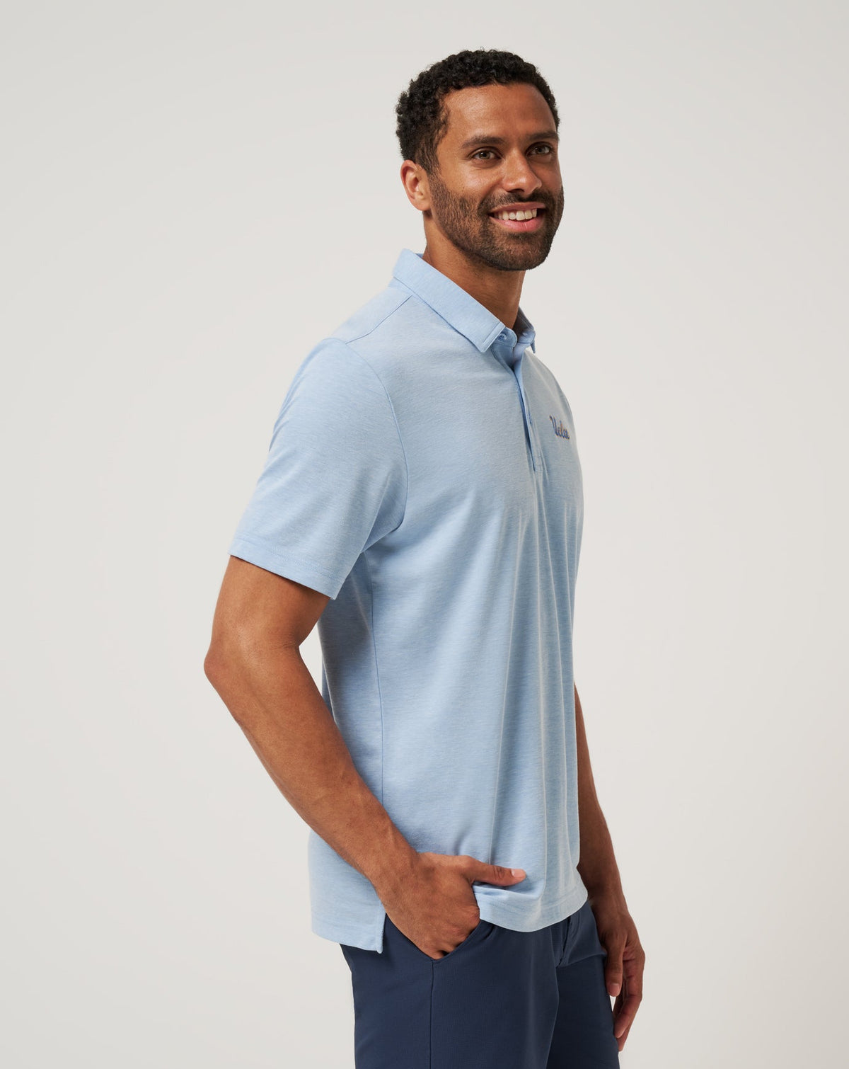 UCLA School Pride Polo Heather Blue | Travis Mathew
