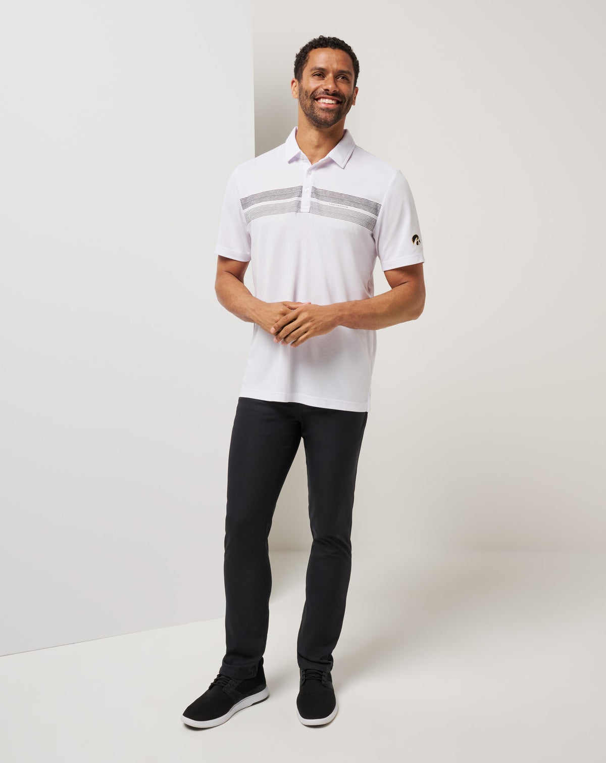 Iowa Top Recruit Polo White/Black | Travis Mathew