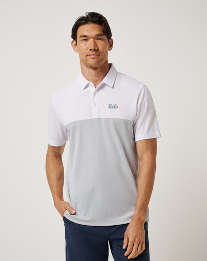 UCLA Drop Back Polo White/Heather Grey | Travis Mathew