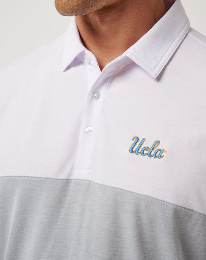 UCLA Drop Back Polo White/Heather Grey | Travis Mathew