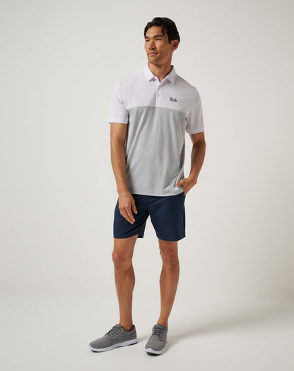 UCLA Drop Back Polo White/Heather Grey | Travis Mathew