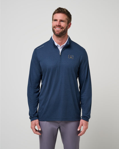 Michigan Time To Tailgate Quarter Zip Navy | Travis Mathew