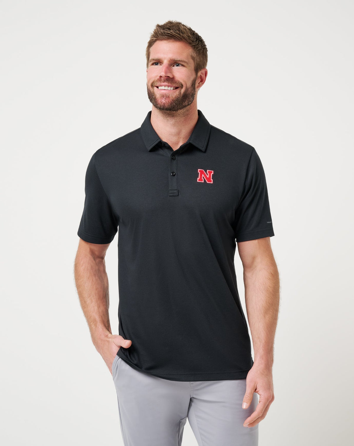 Nebraska School Pride Polo Black | Travis Mathew