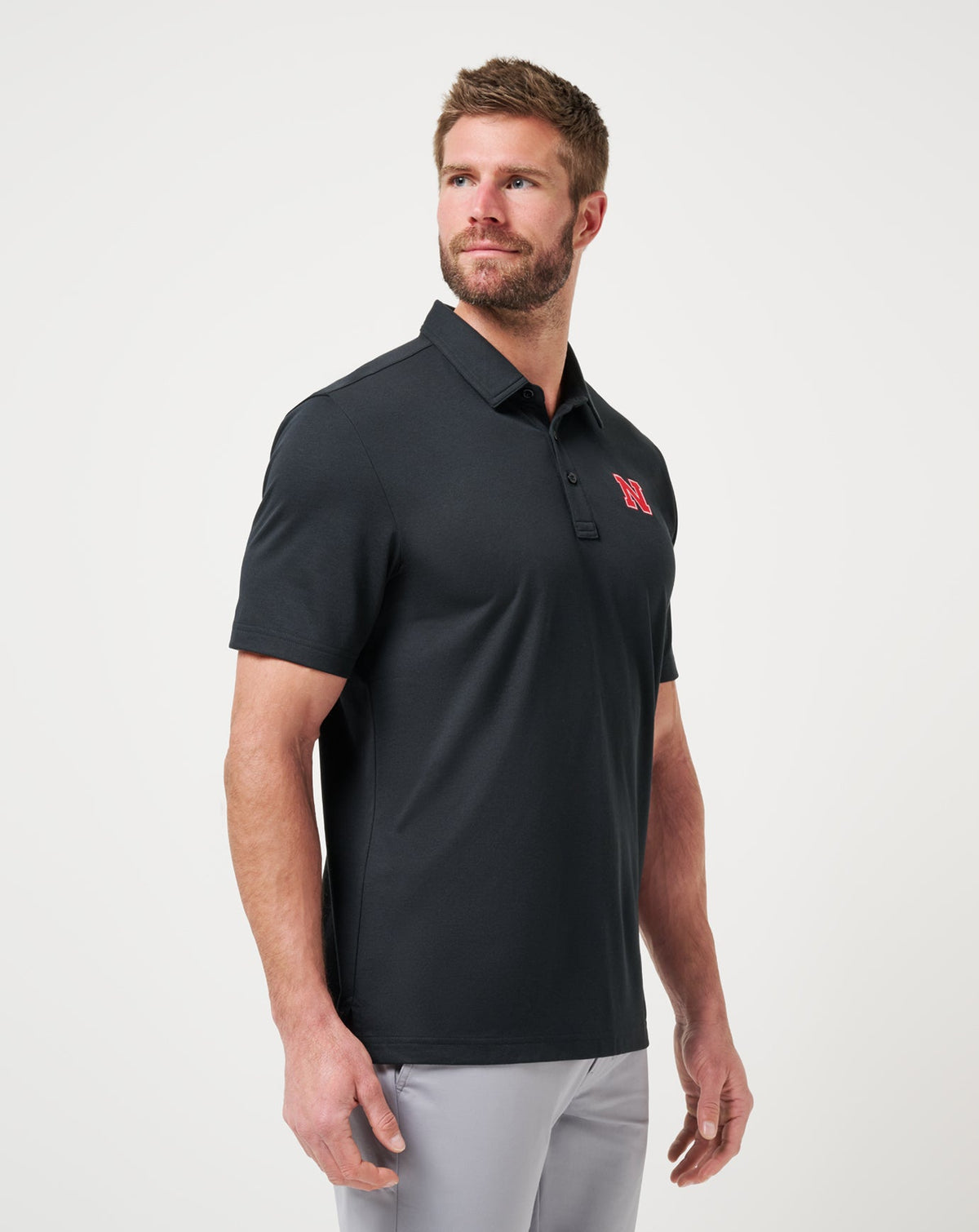 Nebraska School Pride Polo Black | Travis Mathew