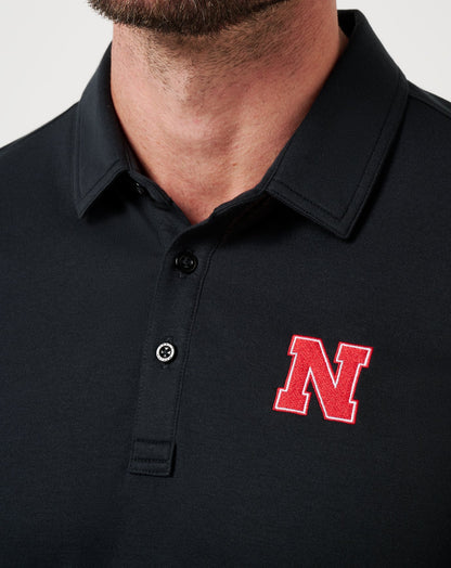Nebraska School Pride Polo Black | Travis Mathew