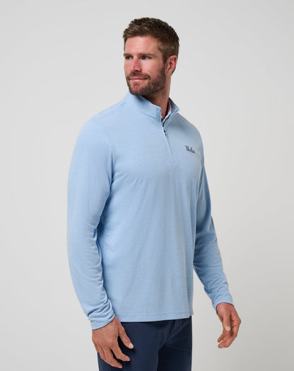 UCLA Time To Tailgate Quarter Zip Heather Blue | Travis Mathew
