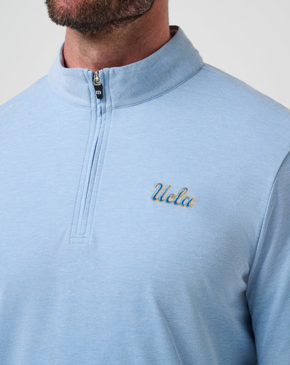 UCLA Time To Tailgate Quarter Zip Heather Blue | Travis Mathew