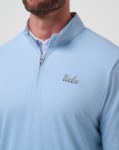 UCLA Time To Tailgate Quarter Zip Heather Blue | Travis Mathew