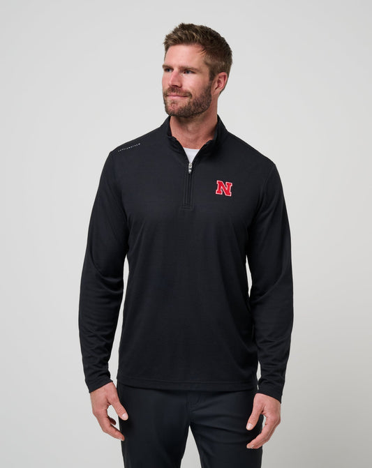 Nebraska Time To Tailgate Quarter Zip Black | Travis Mathew