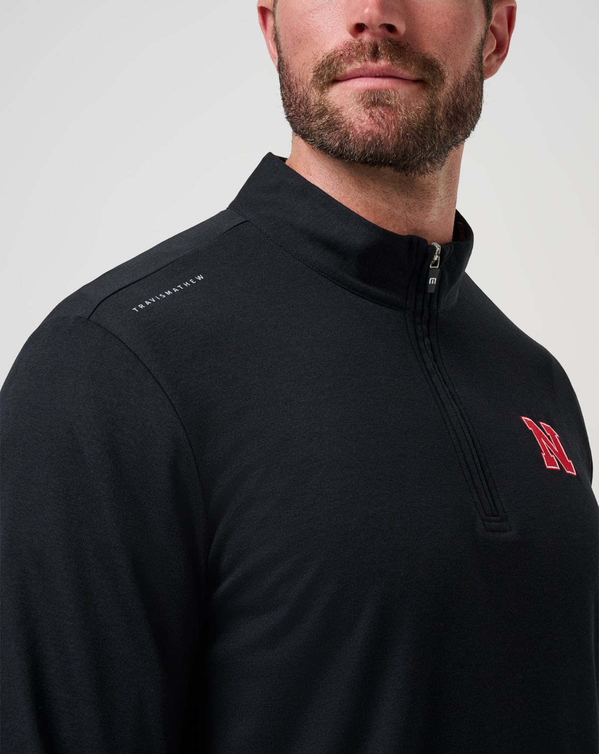 Nebraska Time To Tailgate Quarter Zip Black | Travis Mathew