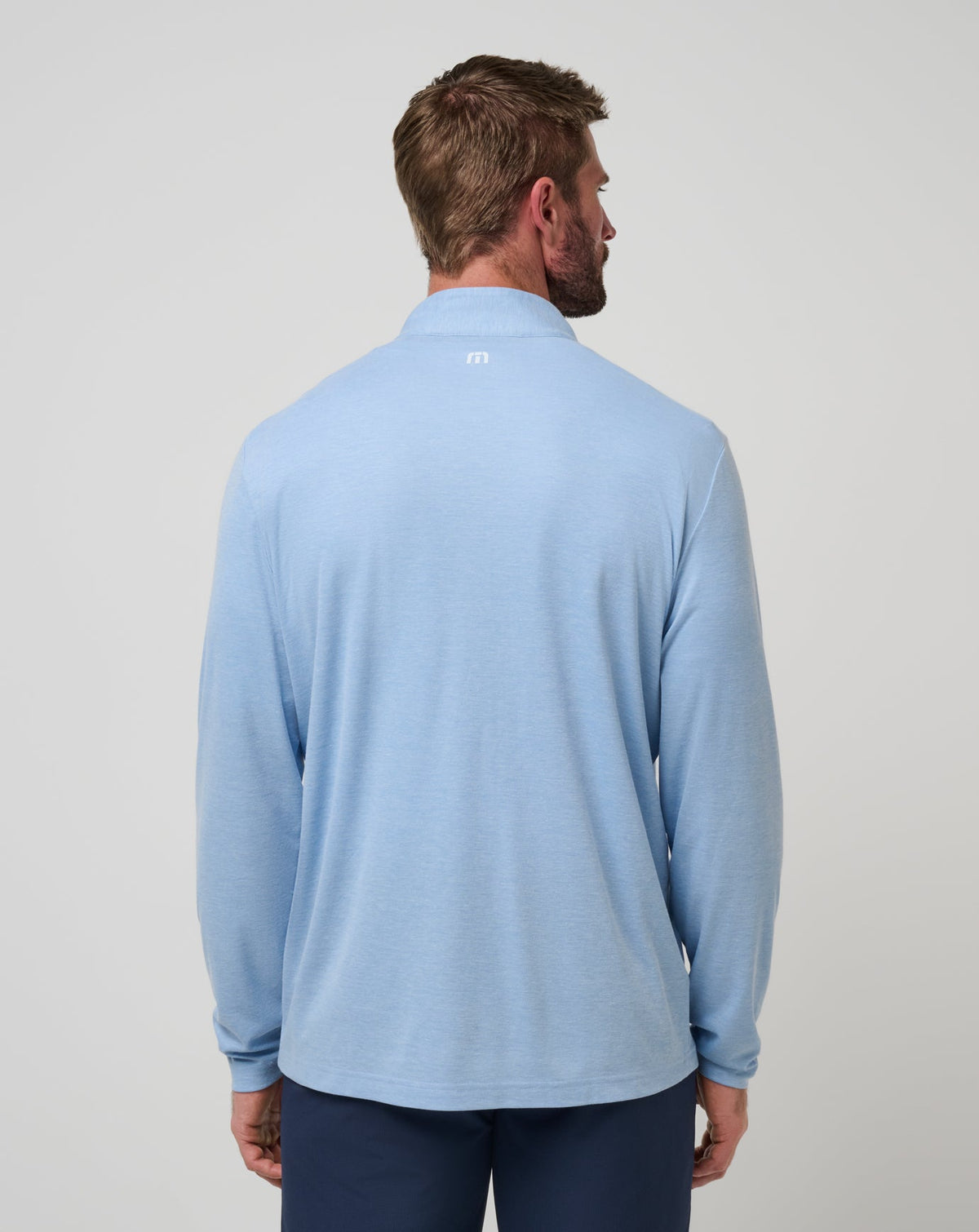 Kansas Time To Tailgate Quarter Zip Heather Blue | Travis Mathew