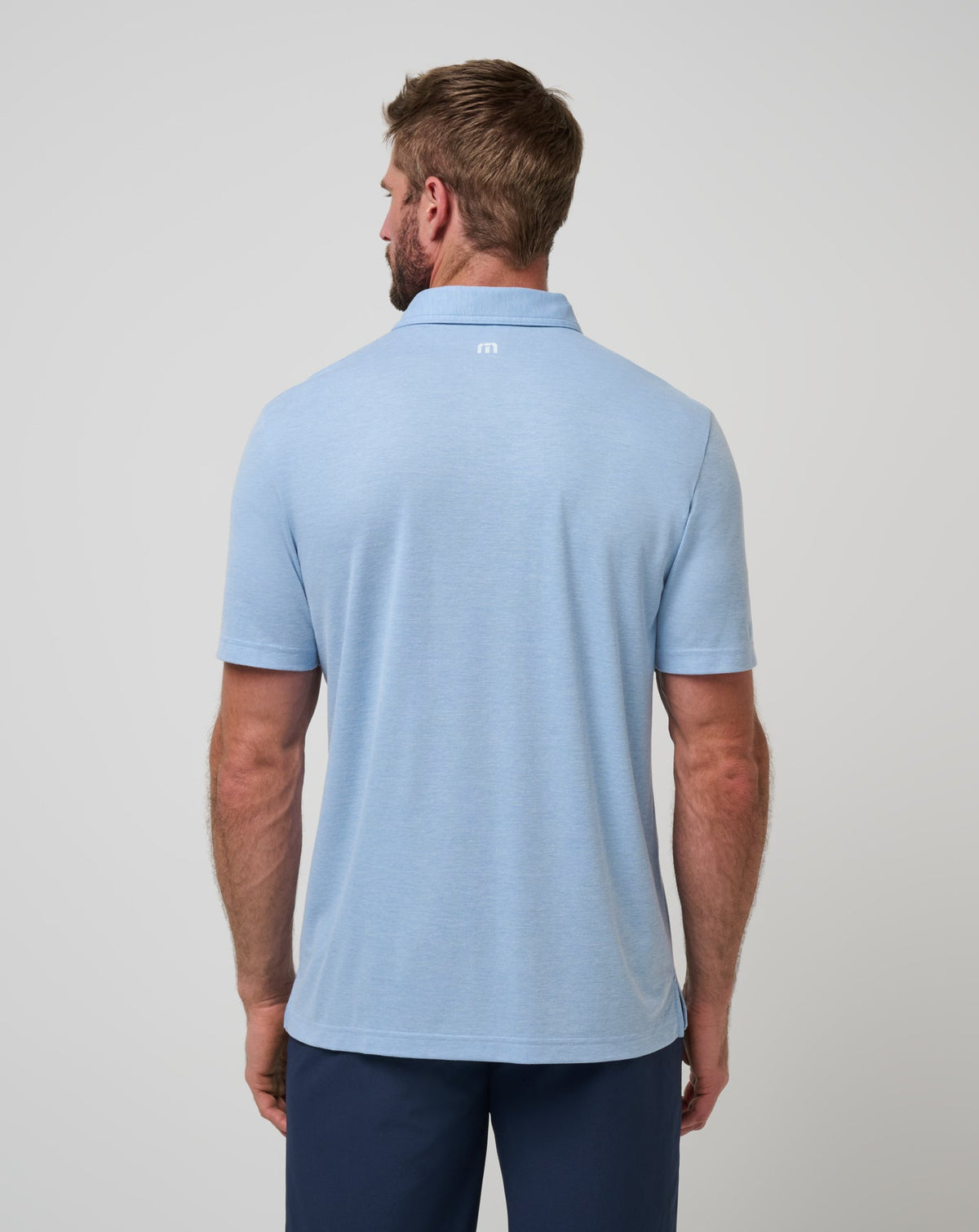 Kansas School Pride Polo Heather Blue | Travis Mathew