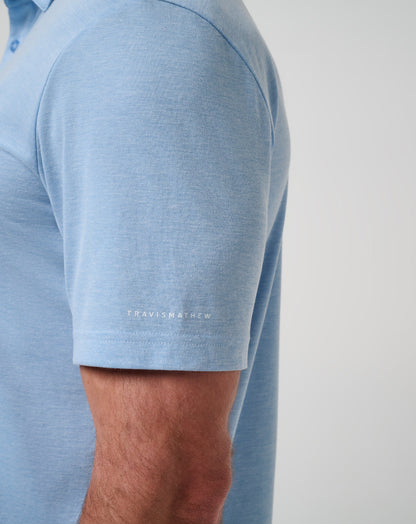 Kansas School Pride Polo Heather Blue | Travis Mathew
