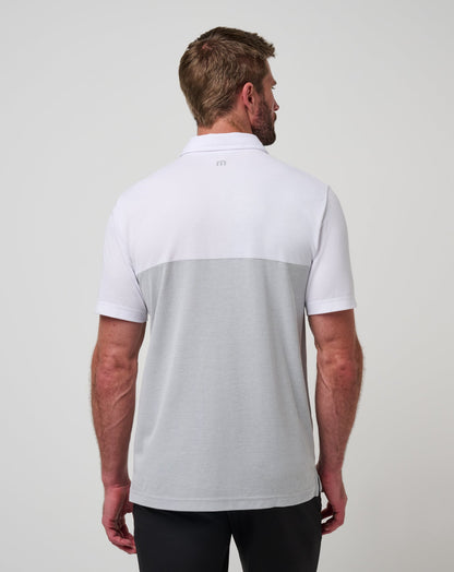 Kansas Drop Back Polo White/Heather Grey | Travis Mathew