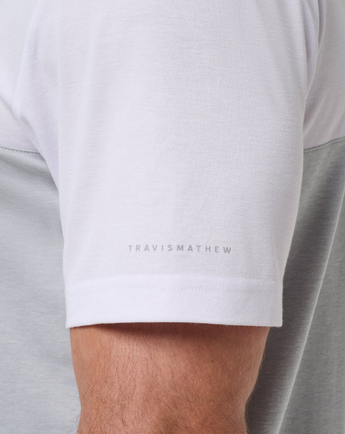 Stanford Drop Back Polo White/Heather Grey | Travis Mathew