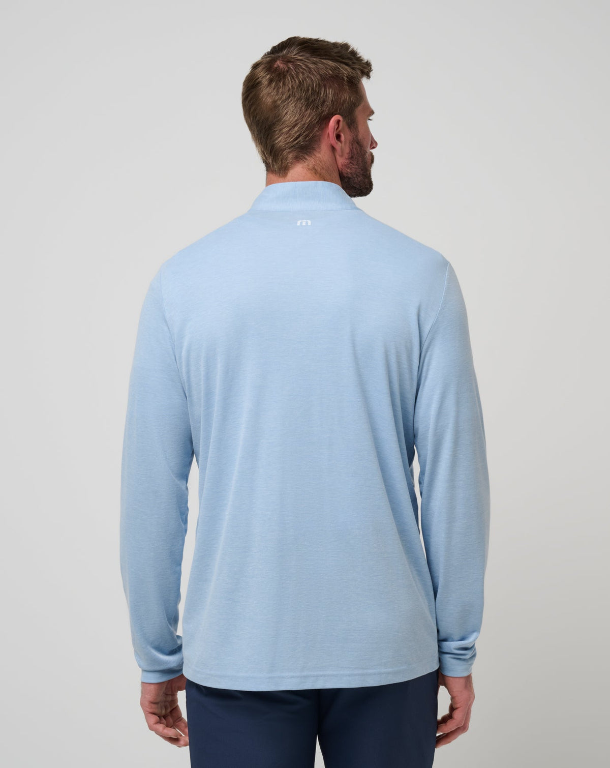 UT Austin Time To Tailgate Quarter Zip Heather Blue | Travis Mathew