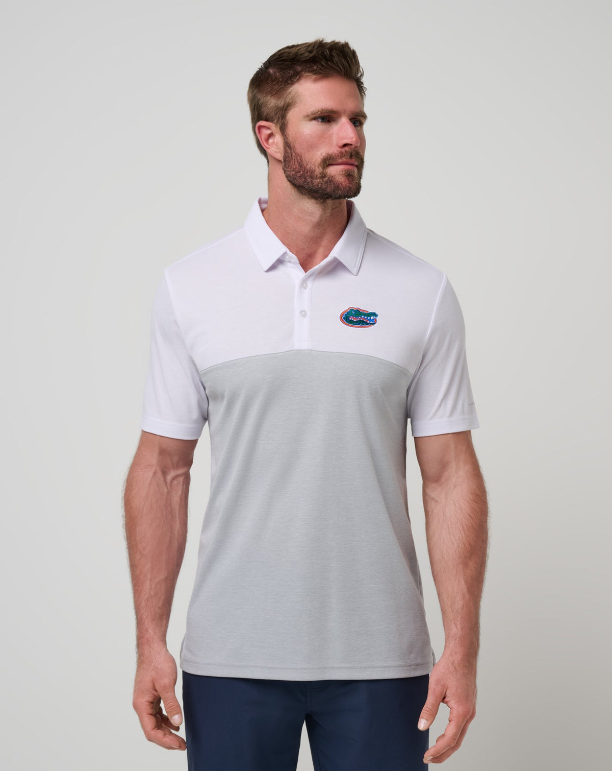 Florida Drop Back Polo White/Heather Grey | Travis Mathew
