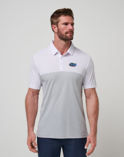 Florida Drop Back Polo White/Heather Grey | Travis Mathew