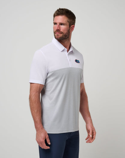 Florida Drop Back Polo White/Heather Grey | Travis Mathew