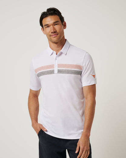UT Austin Top Recruit Polo White/Orange | Travis Mathew