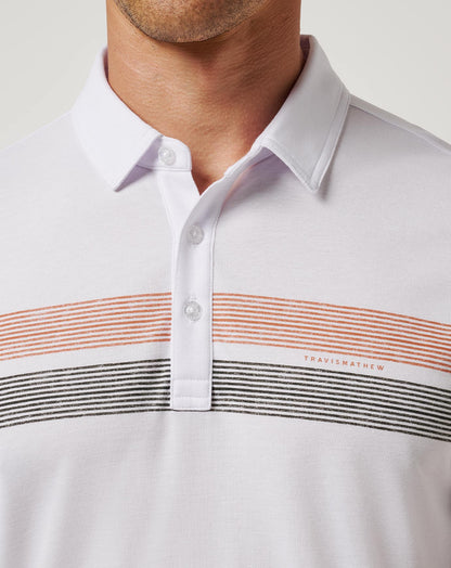 UT Austin Top Recruit Polo White/Orange | Travis Mathew