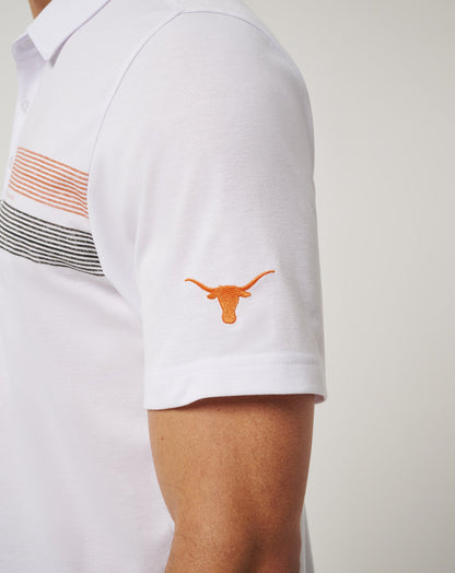 UT Austin Top Recruit Polo White/Orange | Travis Mathew