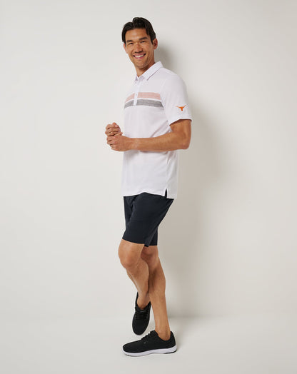 UT Austin Top Recruit Polo White/Orange | Travis Mathew