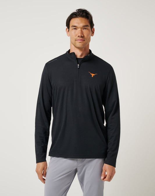 UT Austin Time To Tailgate Quarter Zip Black | Travis Mathew