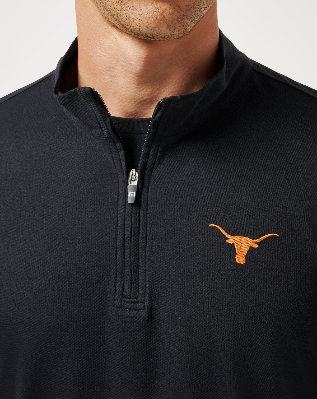 UT Austin Time To Tailgate Quarter Zip Black | Travis Mathew