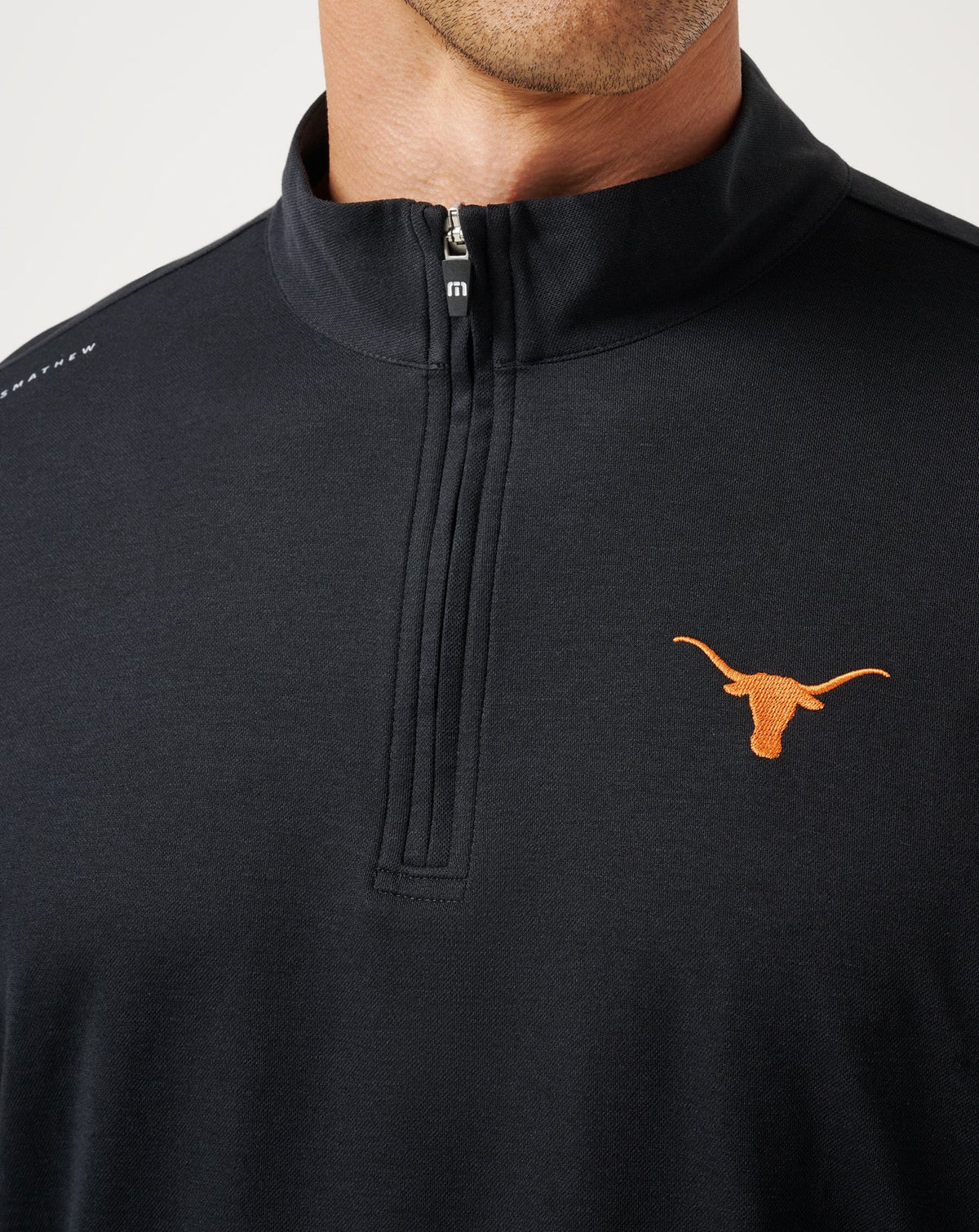 UT Austin Time To Tailgate Quarter Zip Black | Travis Mathew