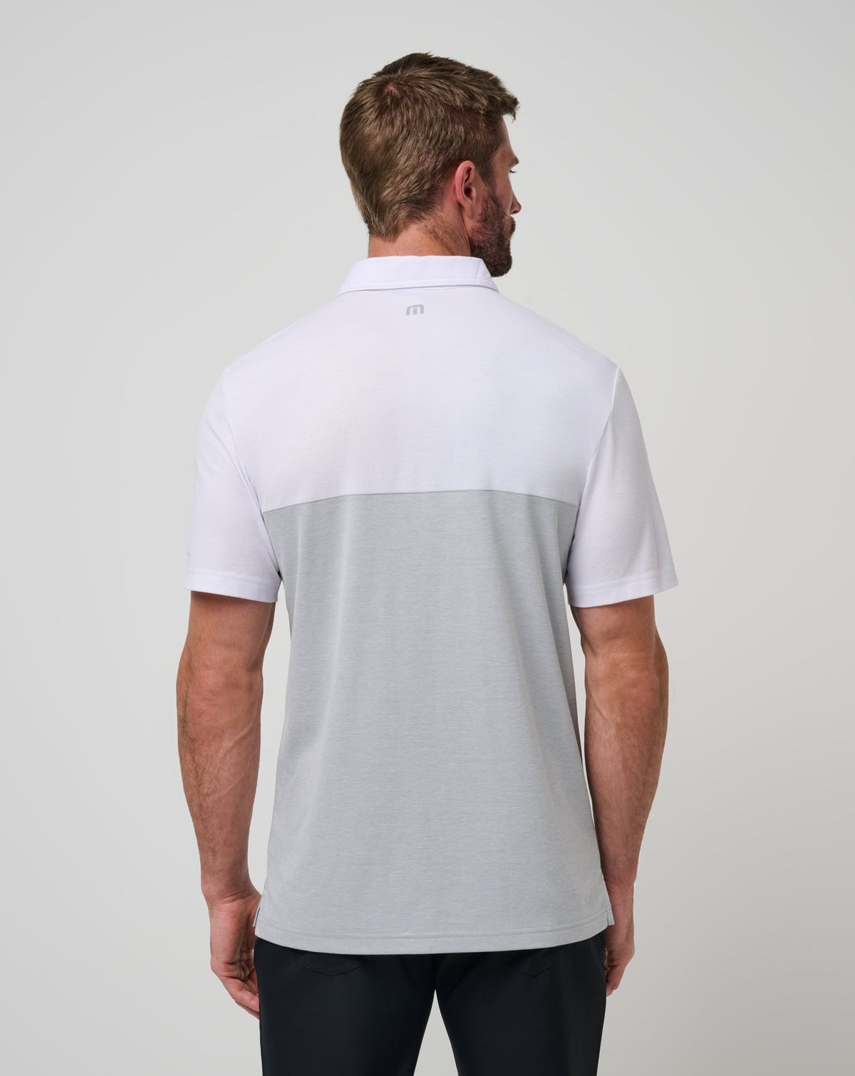 UT Austin Drop Back Polo White/Heather Grey | Travis Mathew
