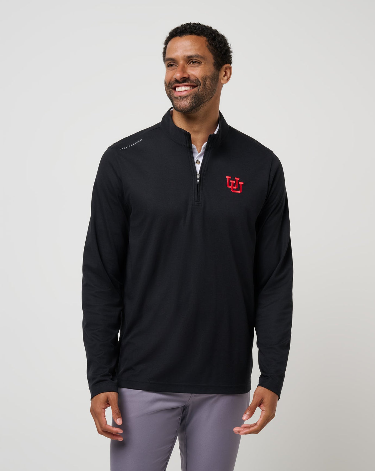 Utah Time To Tailgate Quarter Zip Black | Travis Mathew