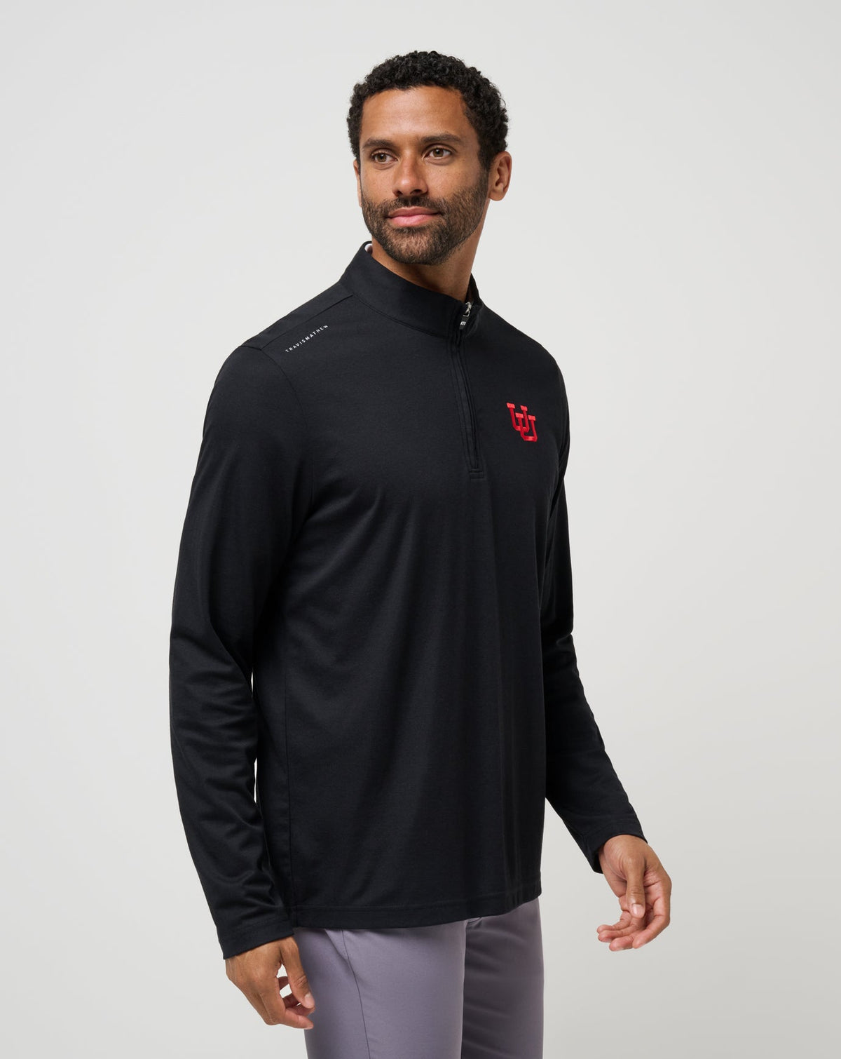 Utah Time To Tailgate Quarter Zip Black | Travis Mathew