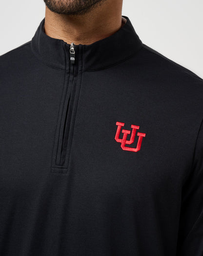Utah Time To Tailgate Quarter Zip Black | Travis Mathew