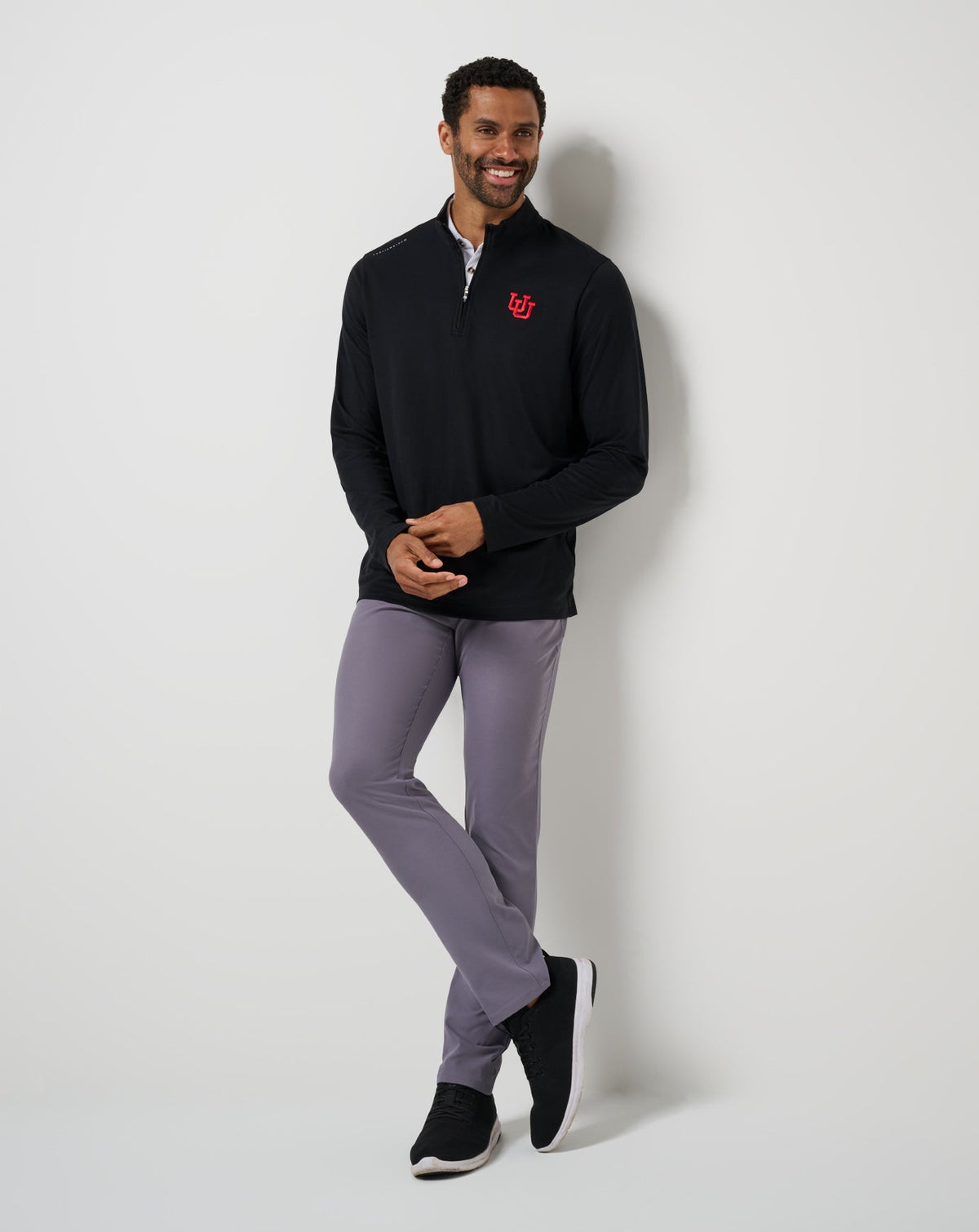 Utah Time To Tailgate Quarter Zip Black | Travis Mathew