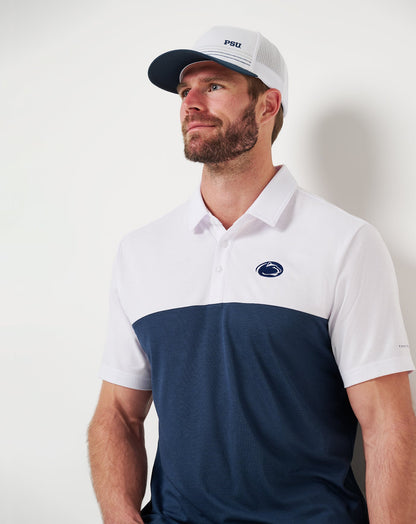 PSU Drop Back Polo White/Navy | Travis Mathew