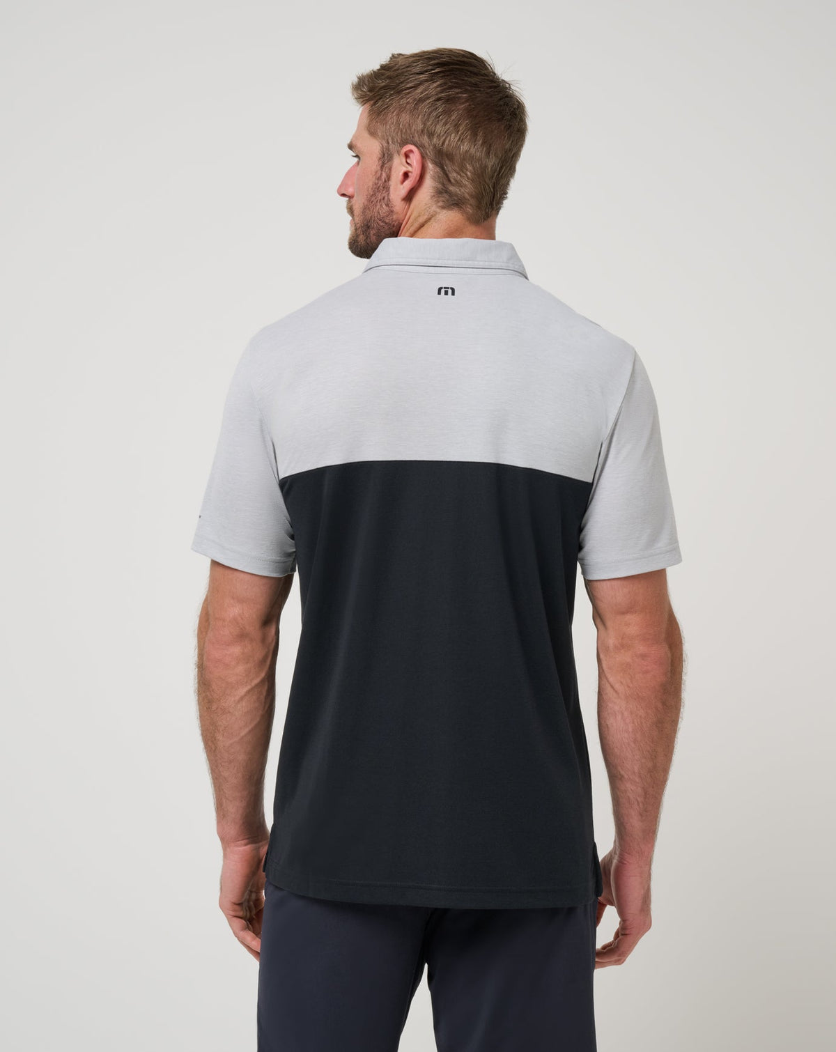 Utah Drop Back Polo Heather Grey/Black | Travis Mathew