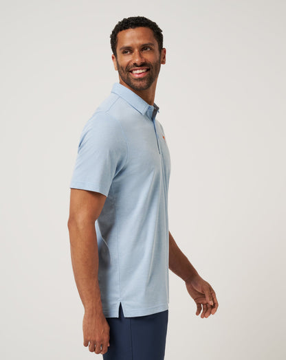 UT Austin School Pride Polo Heather Blue | Travis Mathew