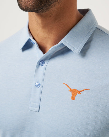 UT Austin School Pride Polo Heather Blue | Travis Mathew