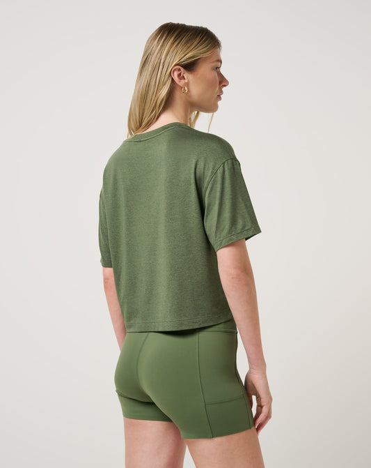 Always Forever Tee Heather Bronze Green | Travis Mathew
