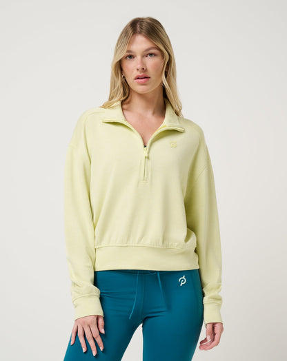 Overnight Trip Half Zip Heather Limeade | Travis Mathew